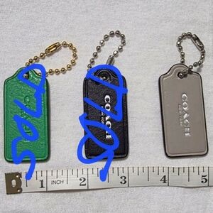 Coach Leather Hangtags in Green, Black, Or Gray